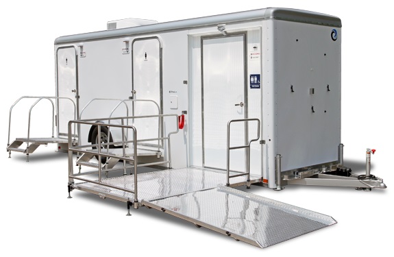 ADA Handicapped Restroom Trailer Rentals With Wheelchair Ramp in Massachusetts