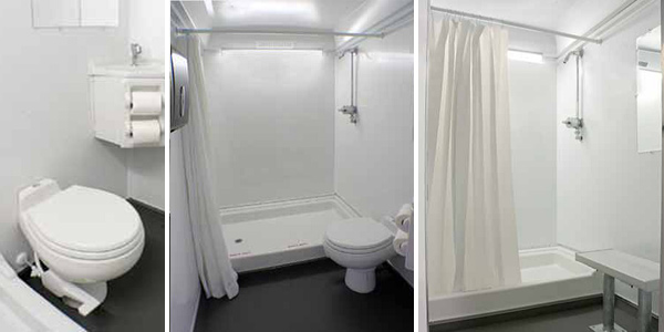 Temporary Restroom/Shower Trailer Rentals With Hot/Cold Running Water and Flushing Toilets in Massachusetts