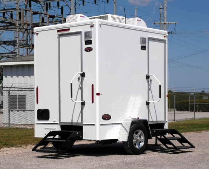 Small 2 Stall Restroom Trailer Rental in Massachusetts